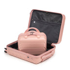 ABS 2-Piece Luggage Set with Spinner Wheels and Combination Lock - Pink