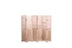 Light Brown Panel Folding Room Divider with Metal Hinges - Solid Wood
