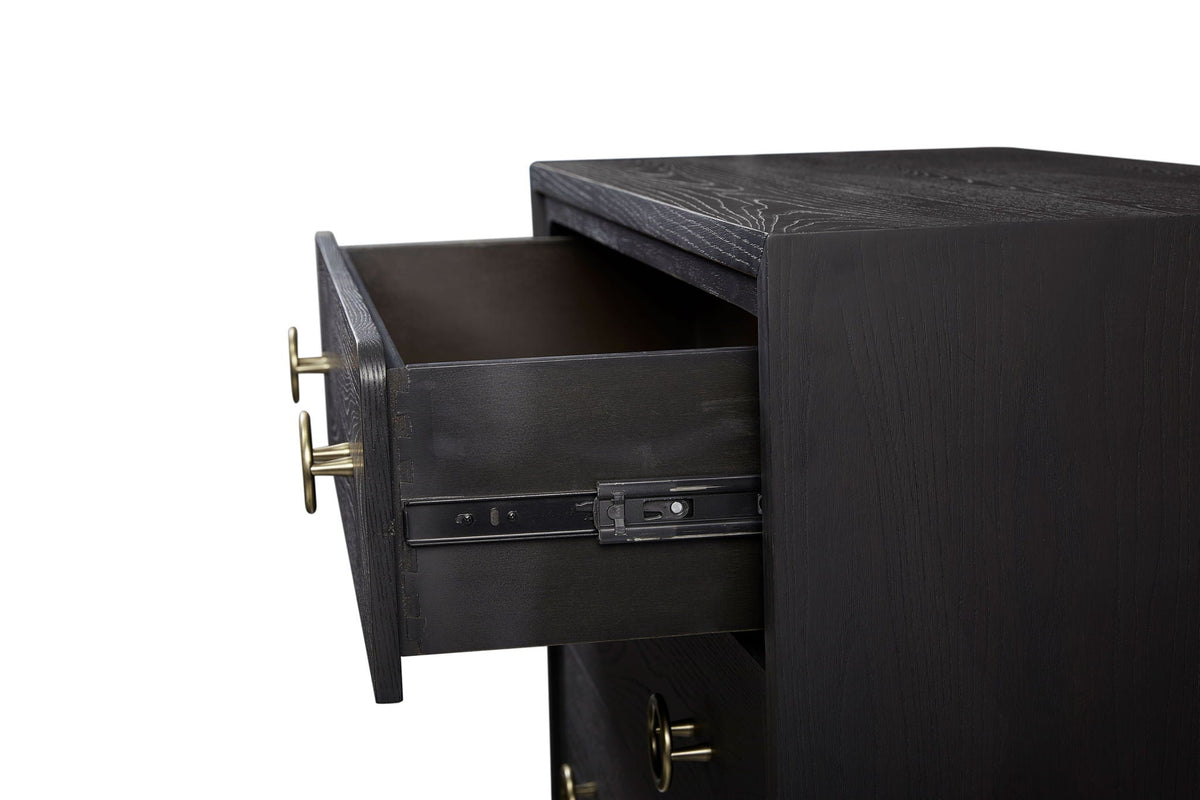 5 Drawer Chest Ample Storage with Cedar & Felt-Lined Drawers - Black or Light Brown