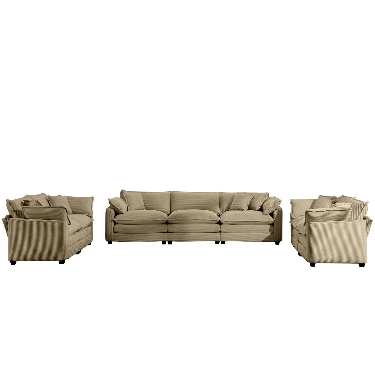 Oversized Deep-Seat Fabric Sofa & Chair Sets
