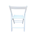 White Folding Chair Set with Foldable Design - Solid Wood