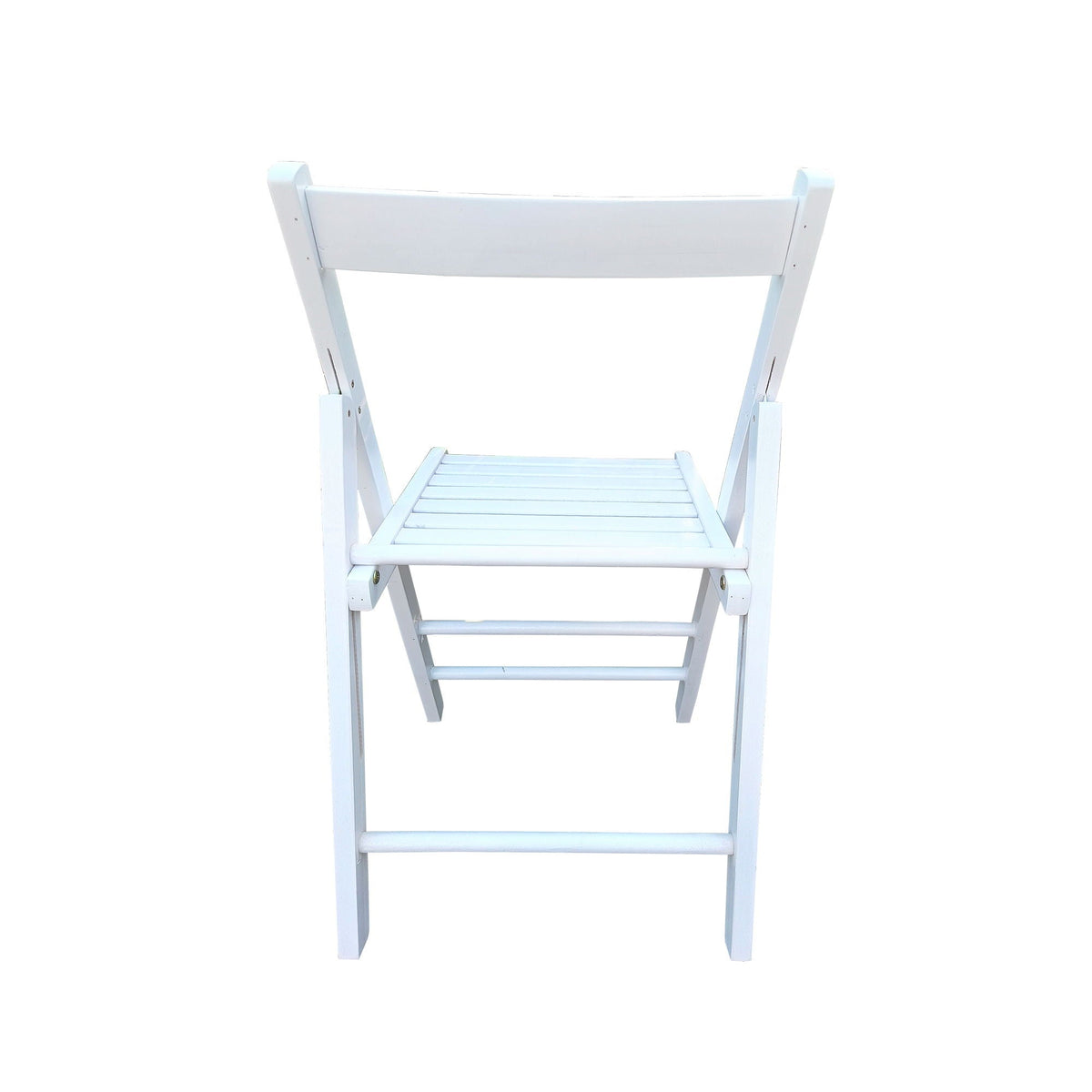 White Folding Chair Set with Foldable Design - Solid Wood