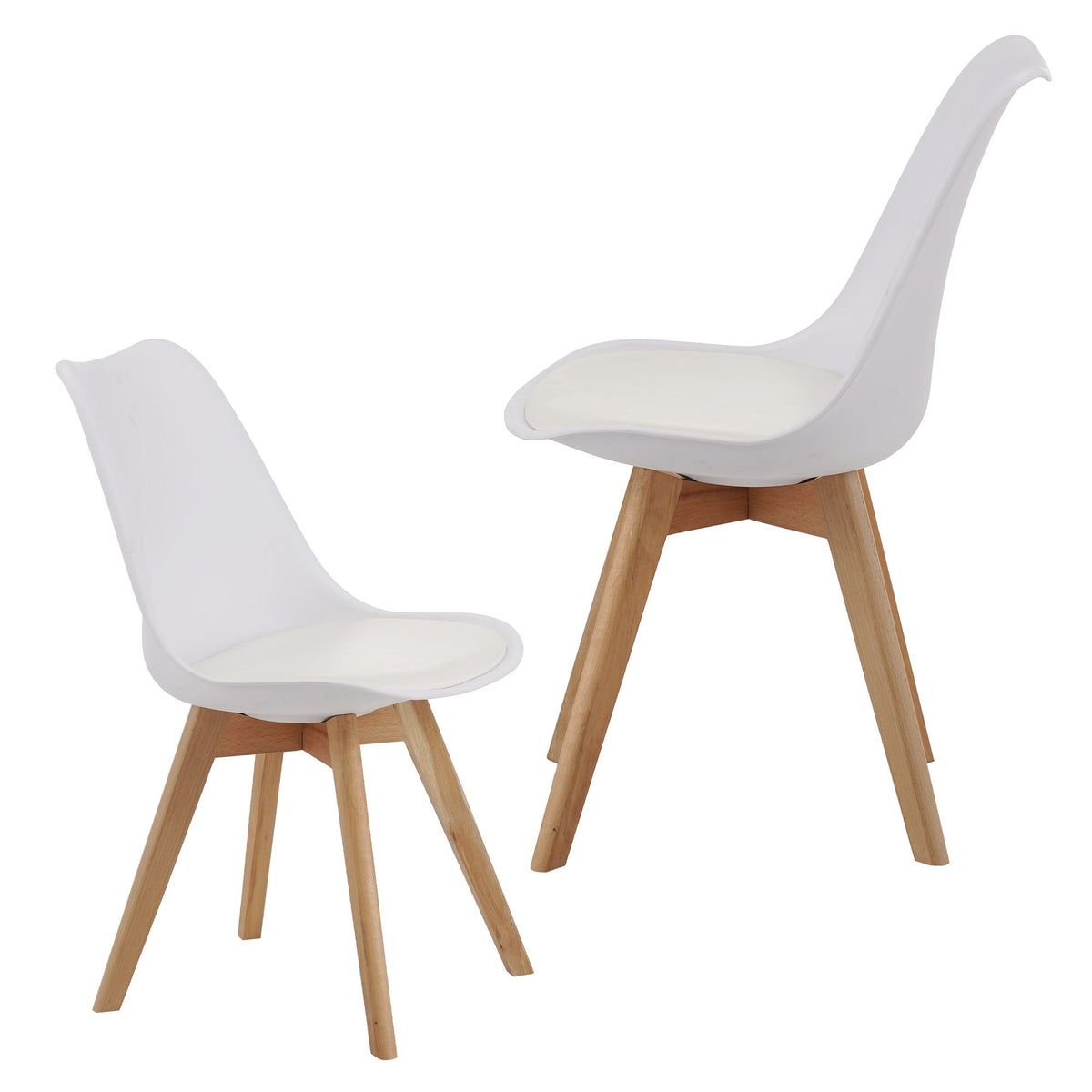 Medieval Dining Chair Set of 4 with Sturdy Plastic Frame - White or Black