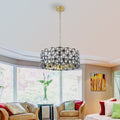 Geometric Crystal Pendant Chandelier with K9 Crystal - Black Gold