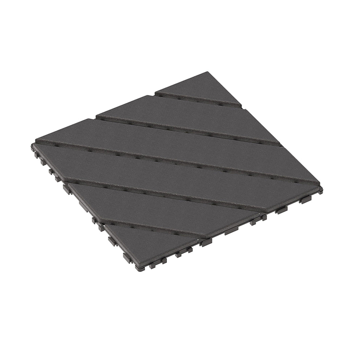 Durable Plastic Interlocking Deck Tiles with Waterproof Design - Dark Gray or Brown