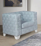 Saree Chenille Chair - Light Blue