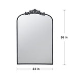 Baroque Inspired Arch Wall Mirror with Ornate Design - Gold or Black
