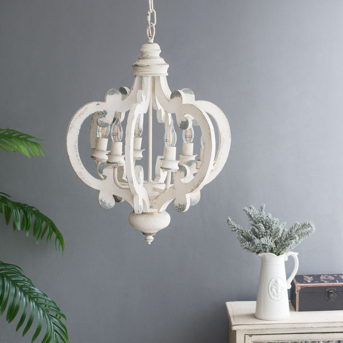 Farmhouse Chandelier with Adjustable Chain - Multiple Colors