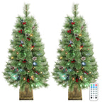 Set of 2, 4 ft Pre-Lit Christmas Trees