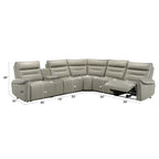 Power Motion Sectional Sofa with Cinematic Console - Light Gray