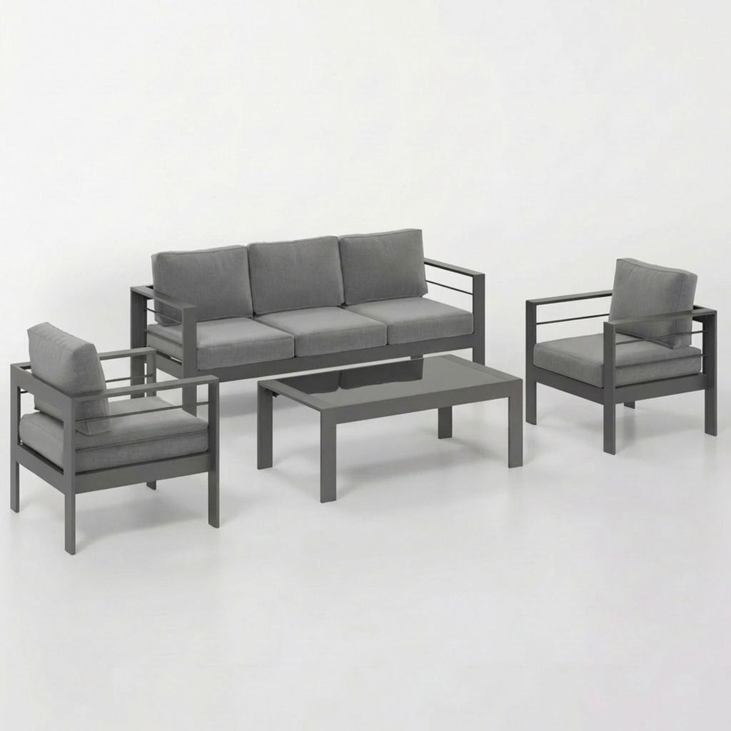 Outdoor Patio Set with All-Weather Cushions - Dark Gray