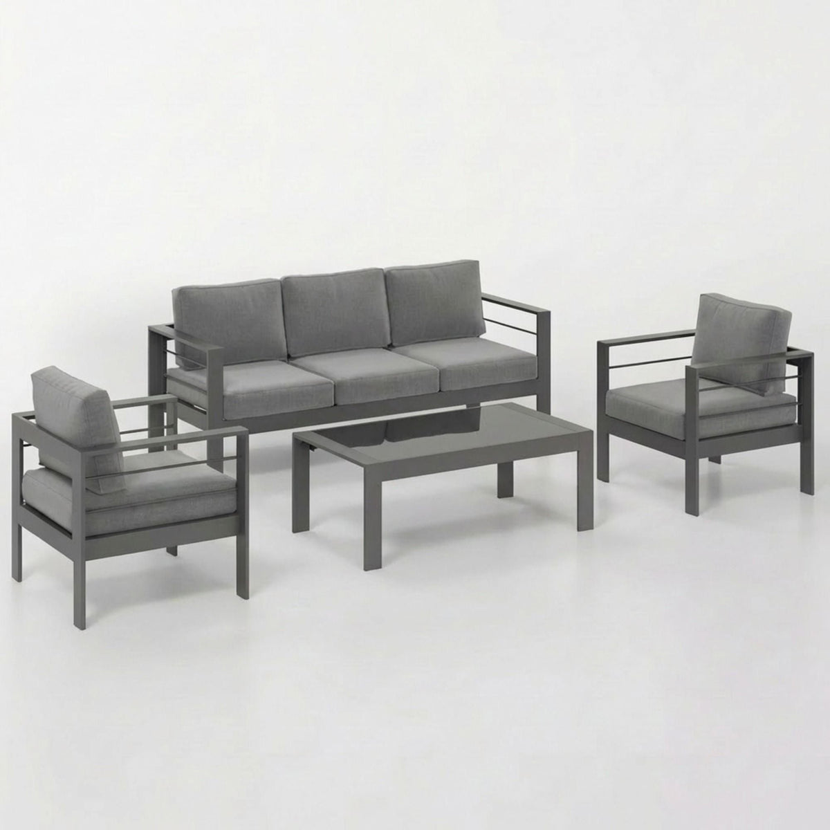 Outdoor Patio Set with All-Weather Cushions - Dark Gray