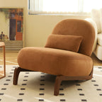 Cute Accent Chair with Solid Wood Legs - Fabric
