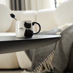 Lucky Stone Shaped Table with Sculptural Base – White, Black, or Gray