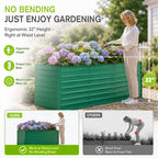 Ergonomic Metal Raised Garden Bed 2-Pack with Open Base - Green