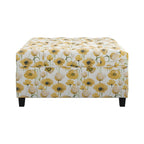 Floral Storage Ottoman with Traditional Design - Gold