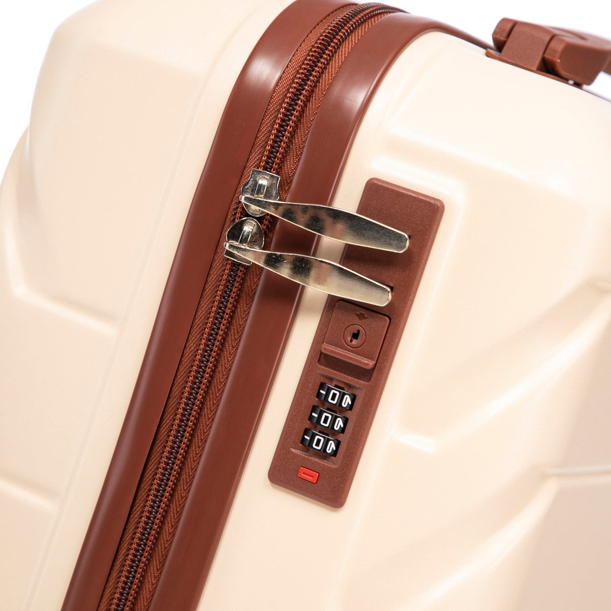 Beige 2-Piece Spinner Luggage Set with Hard Shell - Beige