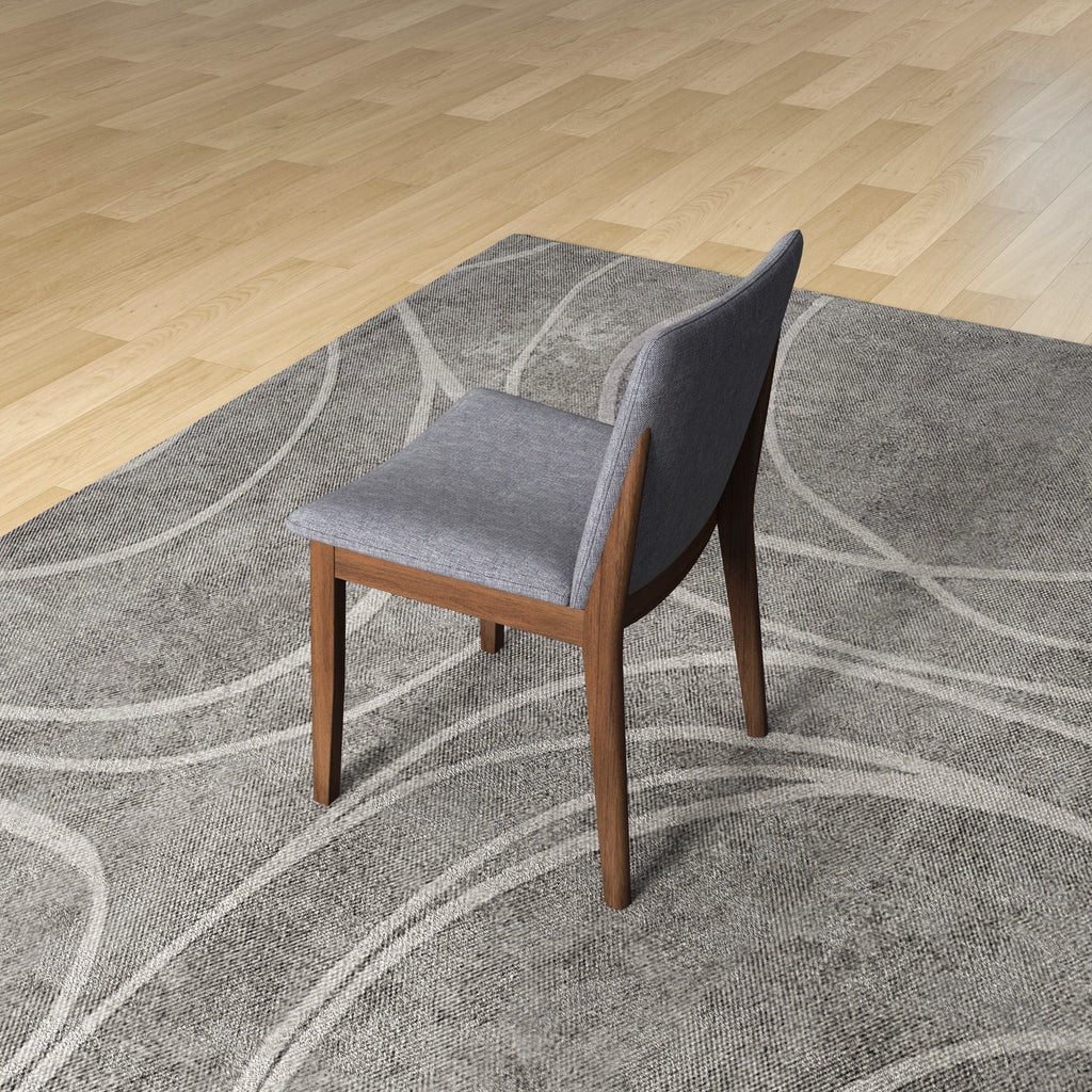 Mid-Century Modern Solid Wood Dining Chair Set with Fabric Upholstery - Multiple Colors