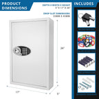 White Digital Keypad Wall Safe Key Cabinet with Secure Steel Construction