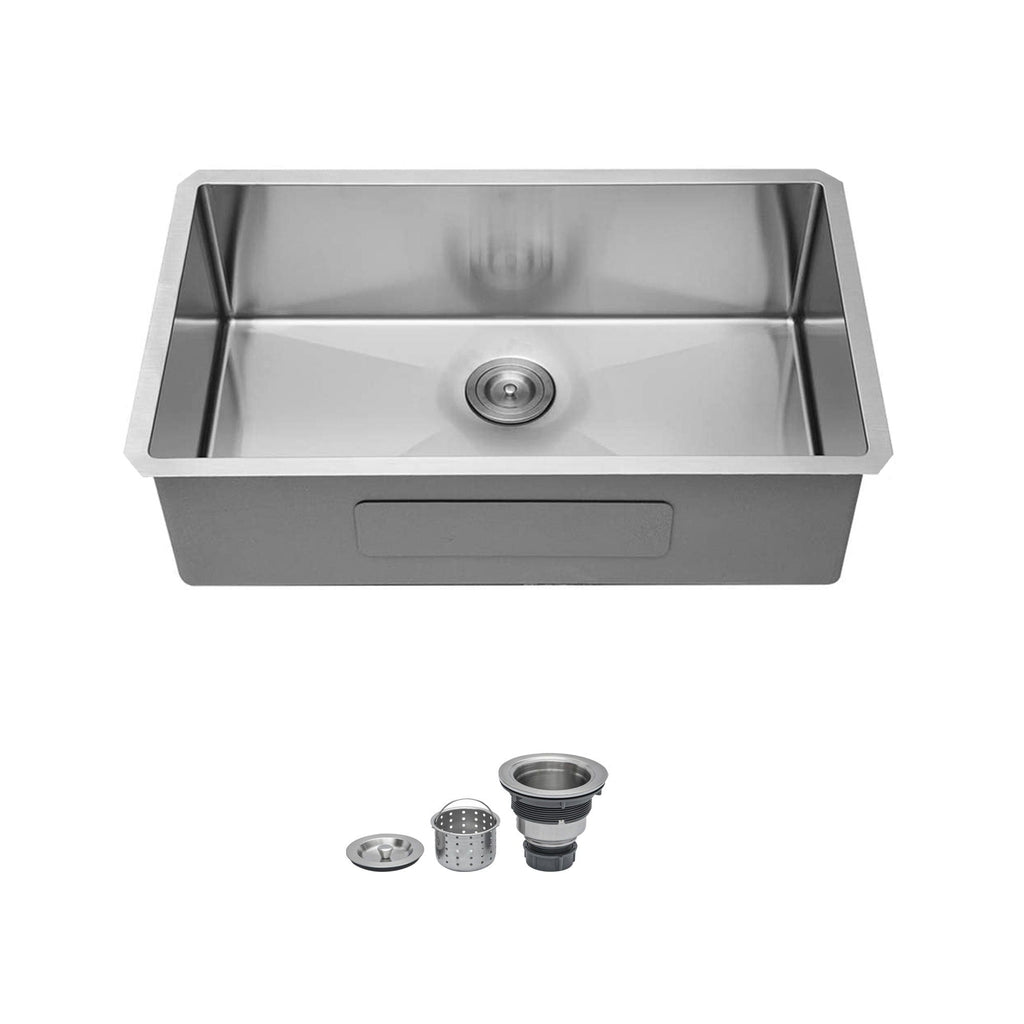 Undermount Stainless Steel Kitchen Sink with Deep Single Bowl - Gray