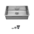 Undermount Stainless Steel Kitchen Sink with Deep Single Bowl - Gray