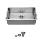Undermount Stainless Steel Kitchen Sink with Deep Single Bowl - Gray