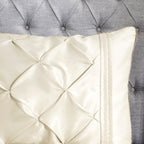 7 Piece Tufted Comforter Set Ivory Queen