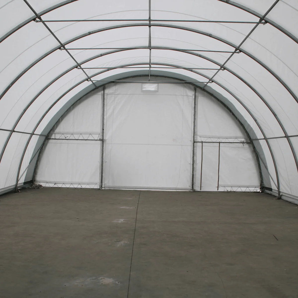 Single Truss Arch Storage PE Shelter - White