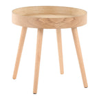 Pebble Mid-Century Modern Side Table Set with Tapered Legs - Natural