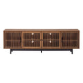 Walnut TV Stand with Closed Storage & Cable Management - Soft-Closing Hinges