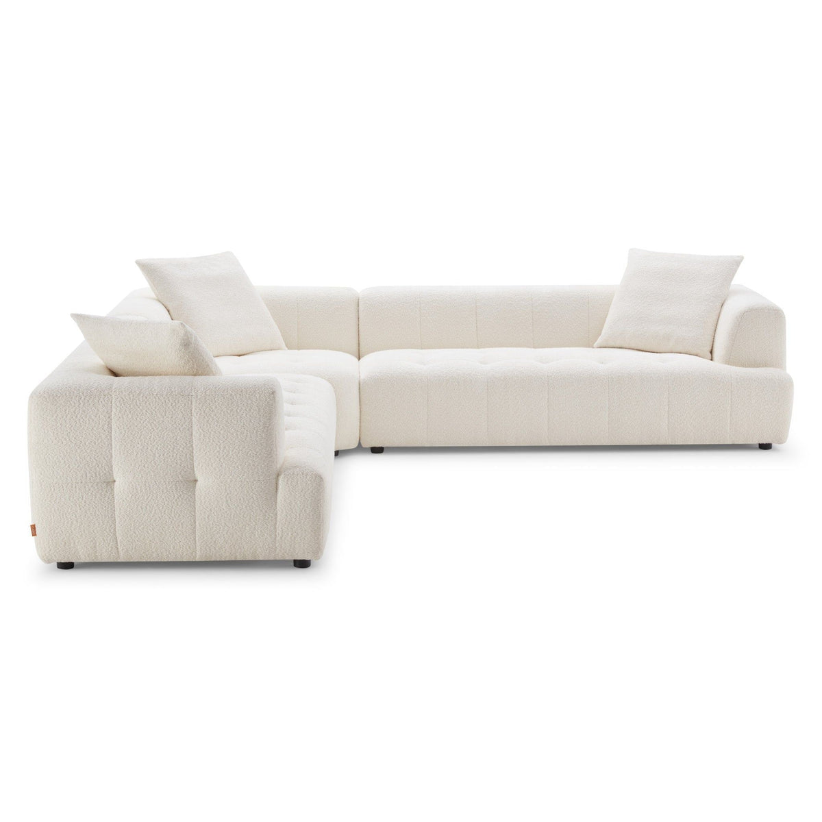 Elegant Upholstery Corner Sofa with Durable Frame - Beige