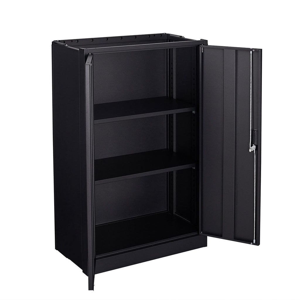 Metal Storage Cabinet With Locking Doors And Adjustable Shelf