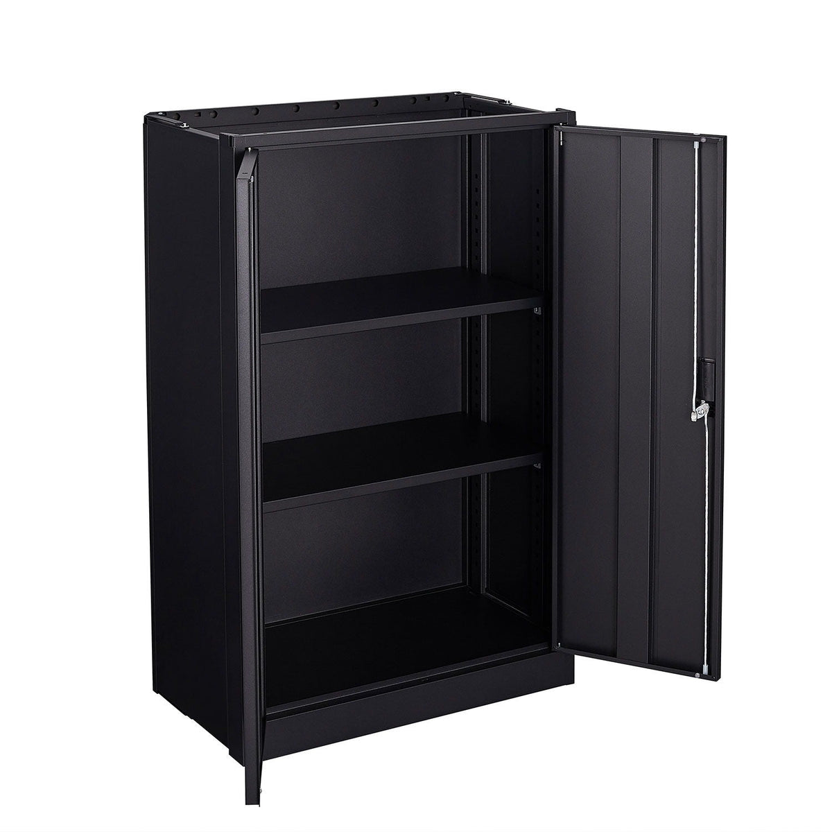 Metal Storage Cabinet With Locking Doors And Adjustable Shelf