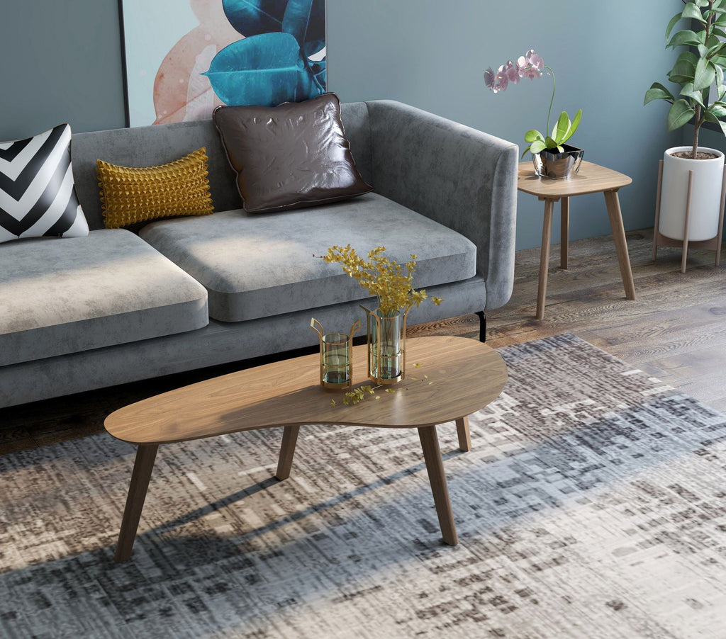 Brown Wood End Table with Contemporary Square Design