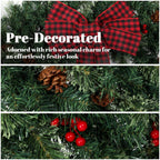 36 Inch Prelit Crestwood Spruce Christmas Wreath with Bow