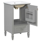 Retro Bathroom Vanity With Sink with Soft-Closing Doors - Green or Dark Gray