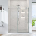 Frameless Single Sliding Shower Door with Stainless Steel Rollers - Chrome