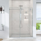 Frameless Single Sliding Shower Door with Stainless Steel Rollers - Chrome
