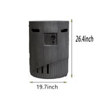 32000 BTU Round Outdoor Gas Fire Pit with Lava Stones and Cover