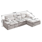 Corner Chaise Sofa with High Backrest - 2 Piece Living Room Set