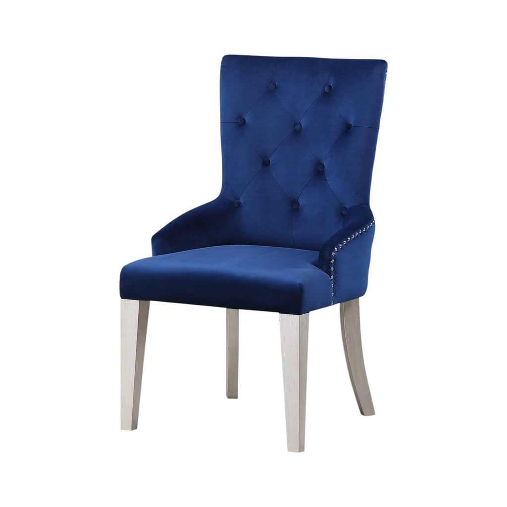 Blue Side Chair with High Back Design - Varian