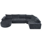 Modular Cloud Sectional Sofa Set with Deep Seating - Choose Beige, Dark Gray, or Dark Brown