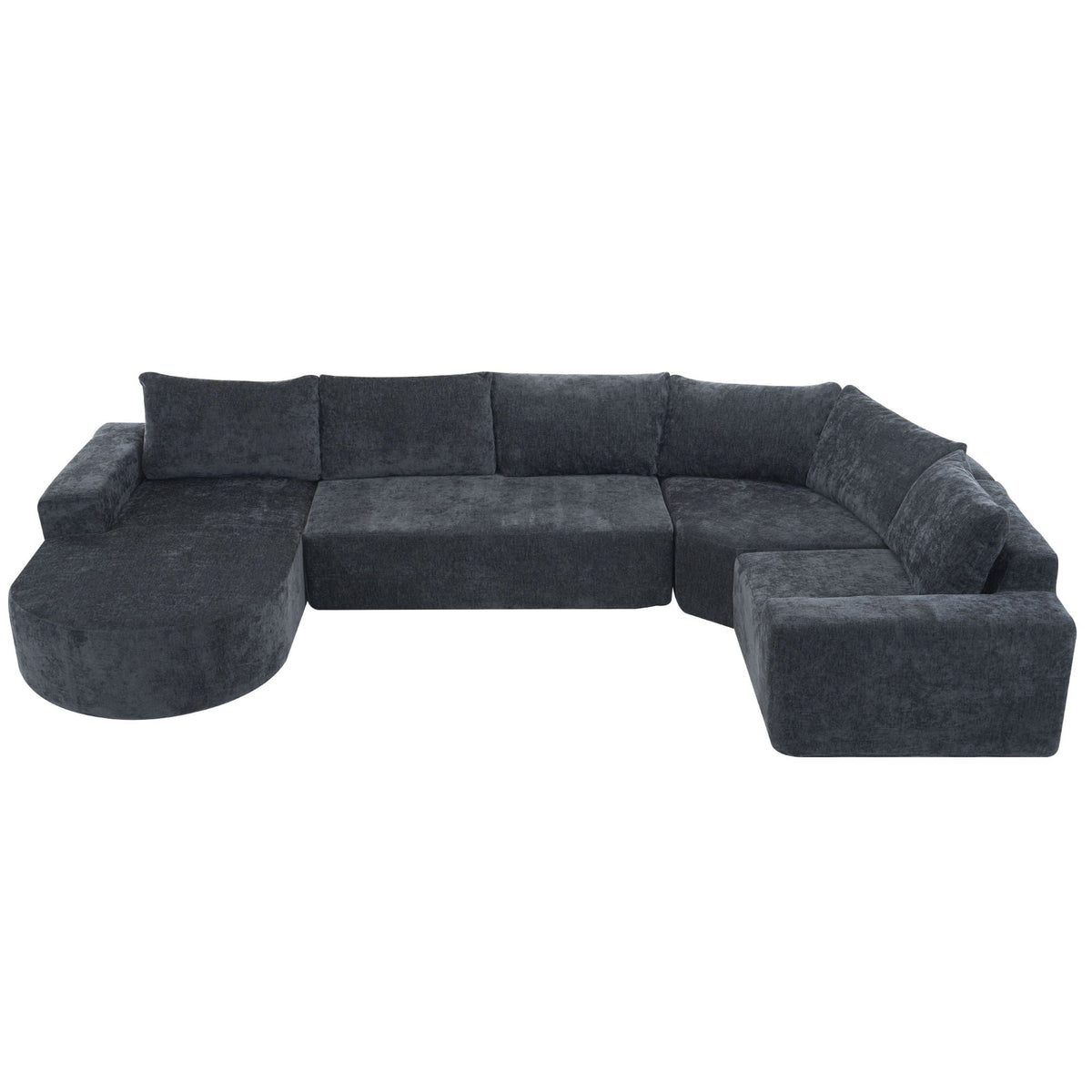 Modular Cloud Sectional Sofa Set with Deep Seating - Choose Beige, Dark Gray, or Dark Brown