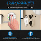 Beige Biometric Wall Safe with Fingerprint Access - Durable Steel
