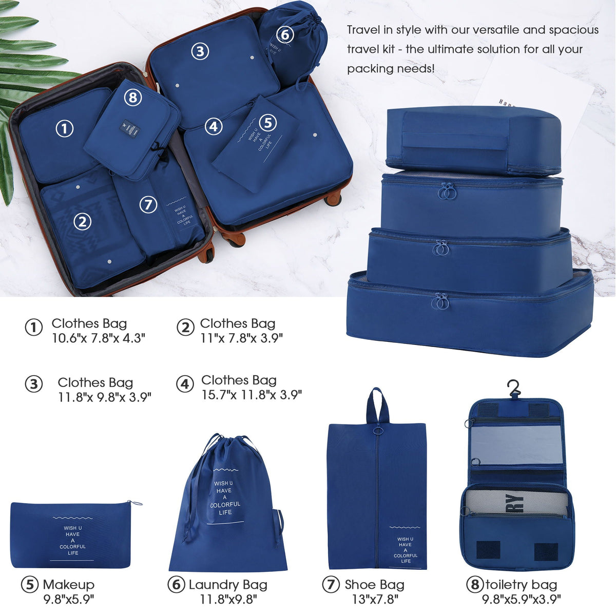 Hardshell Luggage Sets 4 Pieces with TSA Lock and Spinner Wheels - Multiple Colors
