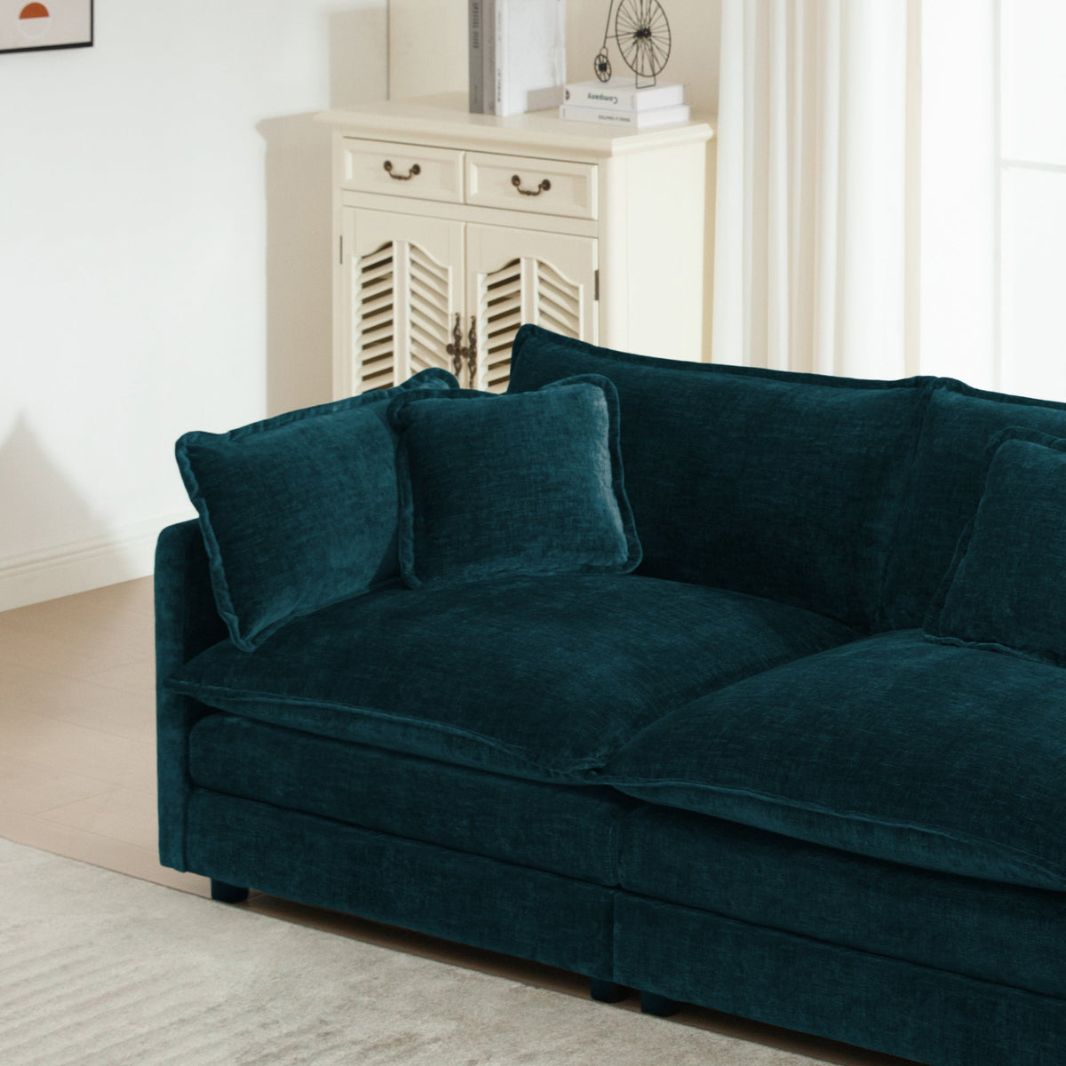Modern 3-Piece Sofa Set with Accent Chairs - Chenille