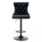 Modern Adjustable Swivel Barstools with Tufted Back - Multiple Colors (Set of 2)