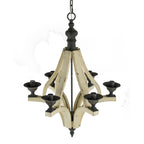 6 Light Wood Chandelier