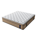 14" King Hybrid Mattress with Gel Memory Foam & Pocket Springs - Brown & White