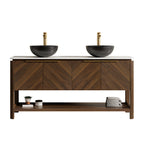 Indigo 60" Bathroom Vanity with Sinter Stone Countertop - Indigo